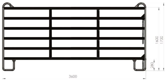 Kerbl Panel - Zaunelement 3,6 m mit Schnell-Kettenverschluss, 442593