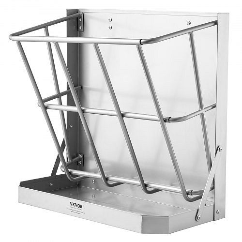 VEVOR 2-in-1-Heuraufe 610x297x584 mm, Futterautomat & -trog, Stahl, für Ziegen, Schafe, Pferde, Wandraufe mit Futterschale, SCWSQEHYBGSWCN87VV0
