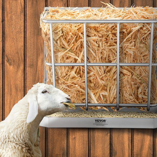 VEVOR 2-in-1-Heuraufe 610x297x584 mm, Futterautomat & -trog, Stahl, für Ziegen, Schafe, Pferde, Wandraufe mit Futterschale, SCWSQEHYBGSWCN87VV0
