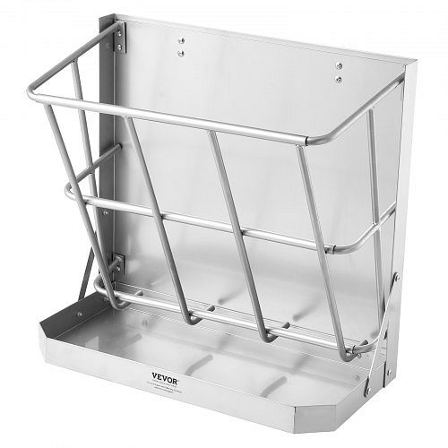 VEVOR 2-in-1-Heuraufe 610x297x584 mm, Futterautomat & -trog, Stahl, für Ziegen, Schafe, Pferde, Wandraufe mit Futterschale, SCWSQEHYBGSWCN87VV0
